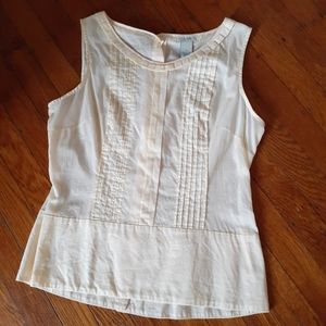 Vintage inspired cream back button-up blouse